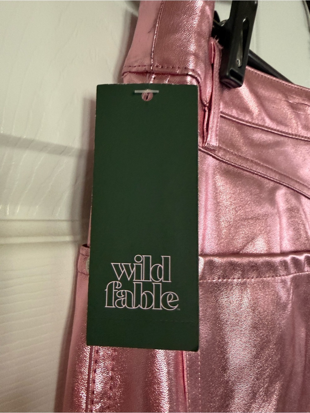 wild fable Metallic Pink High-Waist Flare Pants - Picture 4 of 7